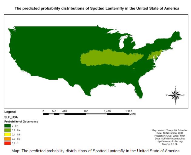 spotted lantern fly map