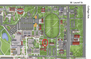Map of CSU showing location of Wagar Building