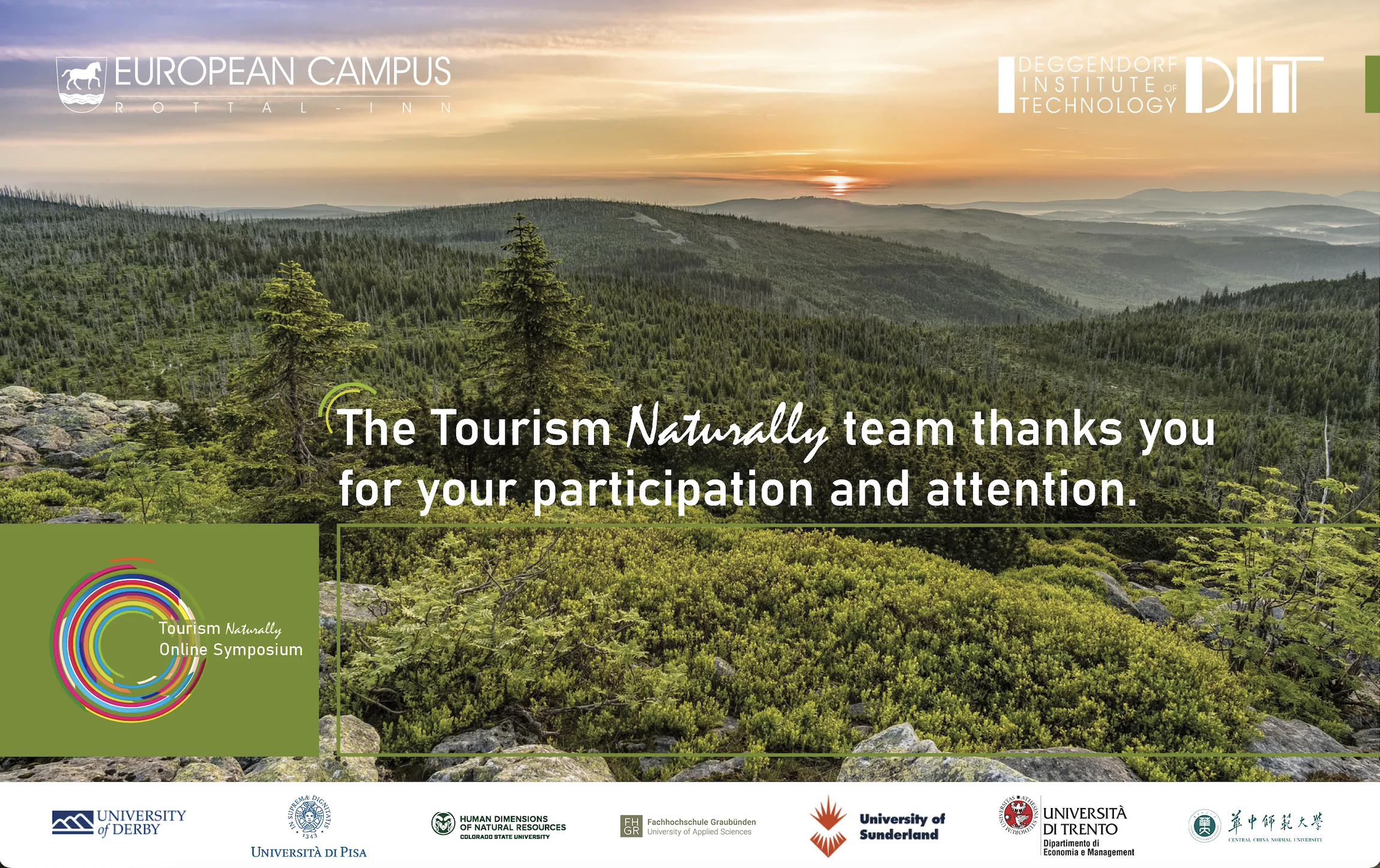 Slide that says "The Tourism Naturally team thanks you for your participation and attention